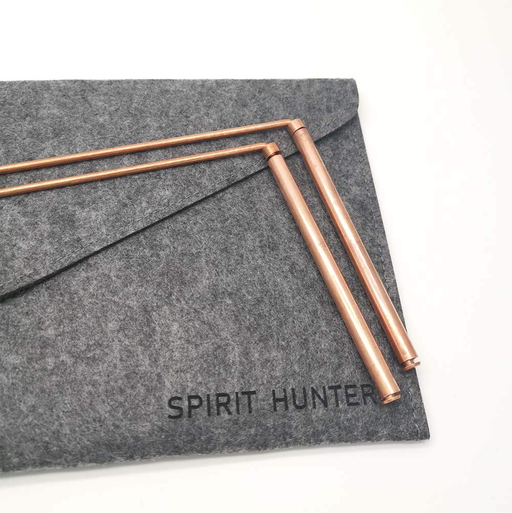 Spirit Hunter 99.9% Copper Dowsing Rods – 2-Pack Divining Rods with Carry Bag for Water, Gold, and Ghost Hunting