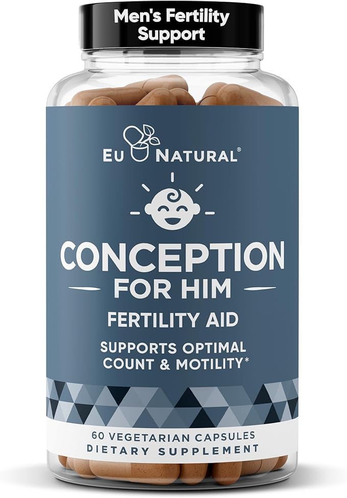 Conception For Him – Fertility Supplements for Men, Male Fertility Booster & Prenatal – Optimal Sperm Count, Motility Strength – Ashwagandha, Folate Folic Acid,Magnesium & Zinc – 60 Veg Soft Capsules