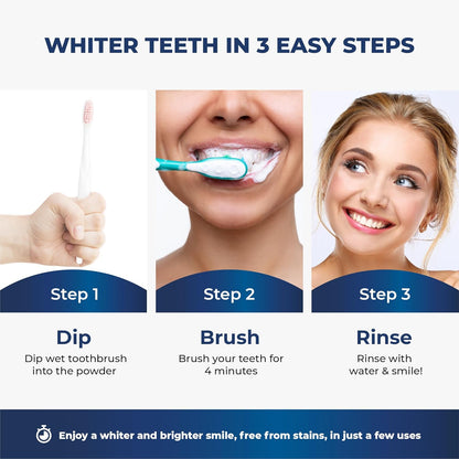 Teeth Whitening Powder – Hydroxyapatite, Remineralizing, Non-Sensitive Formula, Dentist-Approved Stain Remover & Polisher, Fluoride-Free, 30g