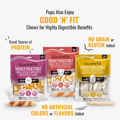 Good 'n' Fun Triple Flavor Kabobs – 1.5 lb Pack | Long-Lasting Rawhide Chews with Chicken, Duck & Liver