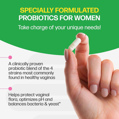 Culturelle 4-in-1 Women’s Probiotic | Daily Probiotic + Prebiotic for Vaginal, Digestive & Immune Support | Gas & Bloating Relief | 30 Capsules