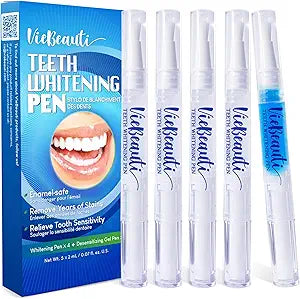 Teeth Whitening Pen Gel Kit | 35% Carbamide Peroxide | No-Sensitivity Formula with Remineralizing Pen | Mint Flavor | 5-Pack
