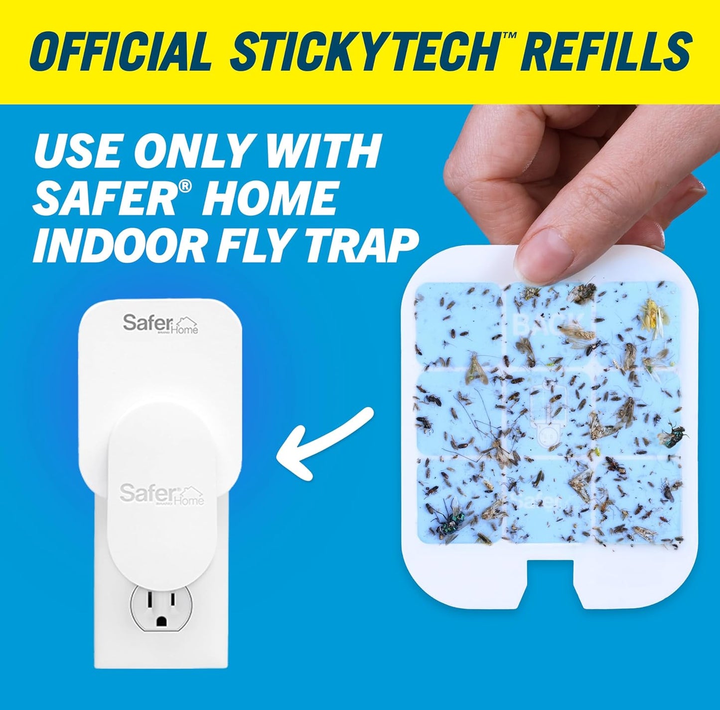 Safer Home SH503 Indoor Plug-In Fly Trap Refill Pack of Glue Cards for SH502 Indoor Fly Trap – 3 Count (Pack of 1)