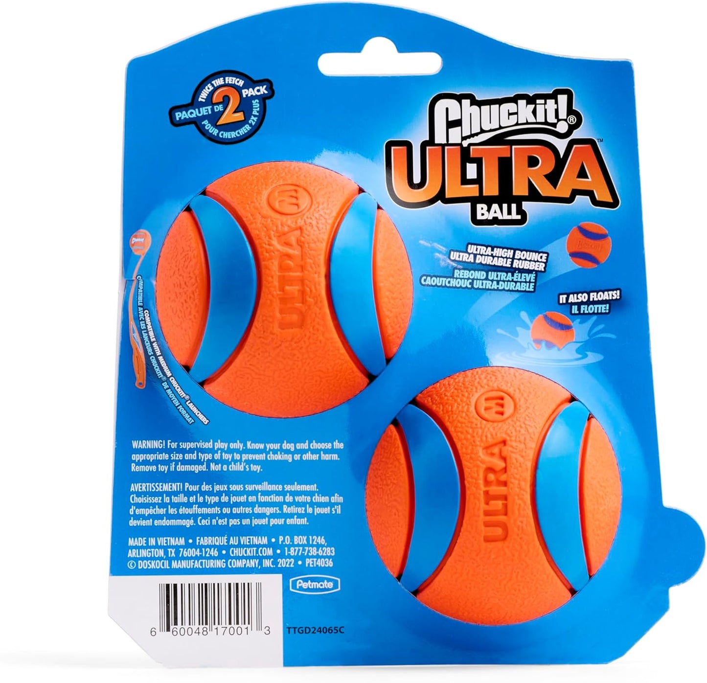 Chuckit! Ultra Ball Dog Toy – Medium (2.5") – Durable, High-Bounce, and Floatable Fetch Ball