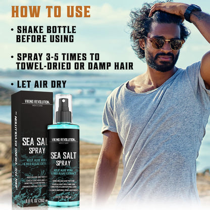 Viking Revolution Sea Salt Spray for Men – Texturizing Hair Spray for Volume & Beach Waves (6oz)