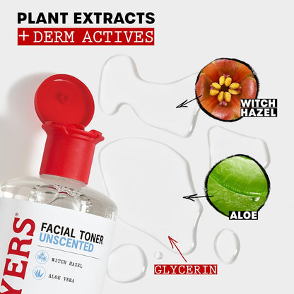 Thayers Alcohol-Free Witch Hazel Toner – Unscented, 12 oz Gentle Face Toner with Aloe Vera