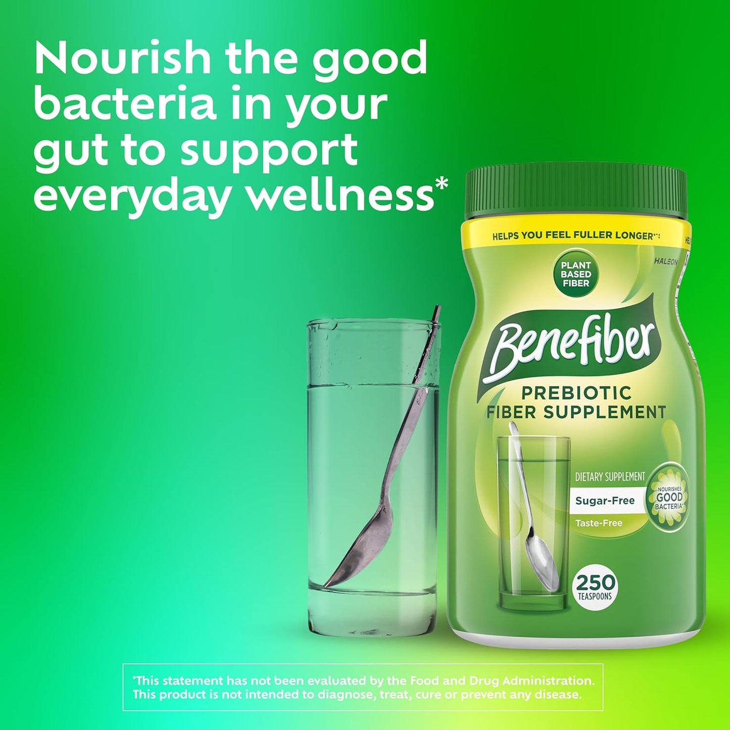 Benefiber Daily Prebiotic Fiber Powder | Unflavored Fiber Supplement for Digestive Health | 125 Servings | 17.6 oz