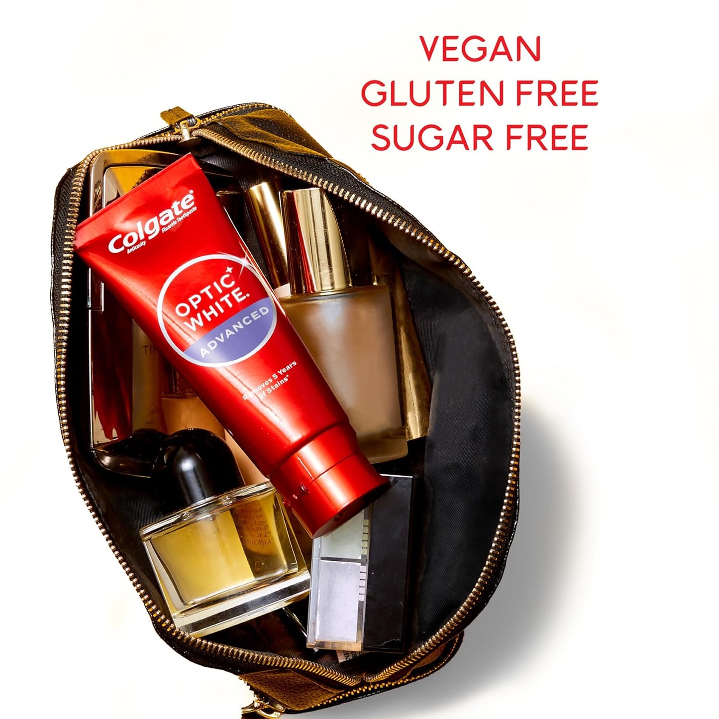 Colgate Optic White Advanced Teeth Whitening Toothpaste | Hydrogen Peroxide | Enamel-Safe Stain Removal for Coffee, Tea & Wine | Sparkling White | 3 Pack (3.2 oz)