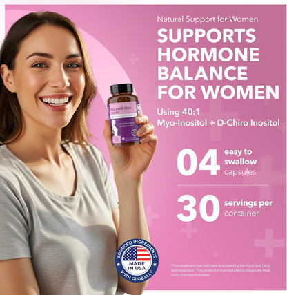 Intimate Rose Myo-Inositol & D-Chiro Inositol 40:1 | Women’s Hormone & Ovarian Support | With Vitamin D3 & Ashwagandha