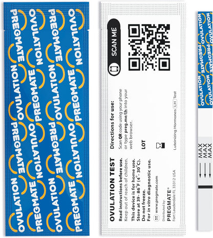 Pregmate Ovulation Test Strips | 50 LH Predictor Kit | Accurate Fertility Tracking for Cycle & Conception Planning