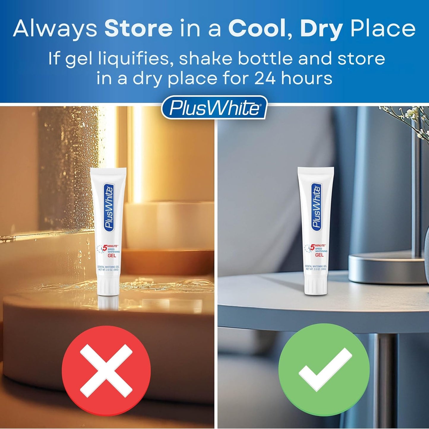 Plus White Speed Whitening Gel 5-Minute Formula | Fast-Acting Professional Teeth Whitening Gel | Dentist-Approved Ingredient | 2 oz (Pack of 2)