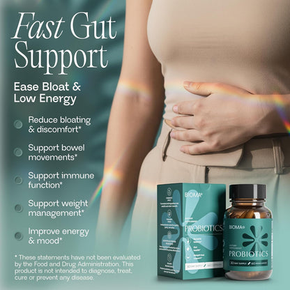 BIOMA Probiotics | Digestive & Gut Health Support for Men & Women | XOS Prebiotics, Tributyrin & Bifidobacterium | Vegan, Gluten-Free | 60 DR Capsules