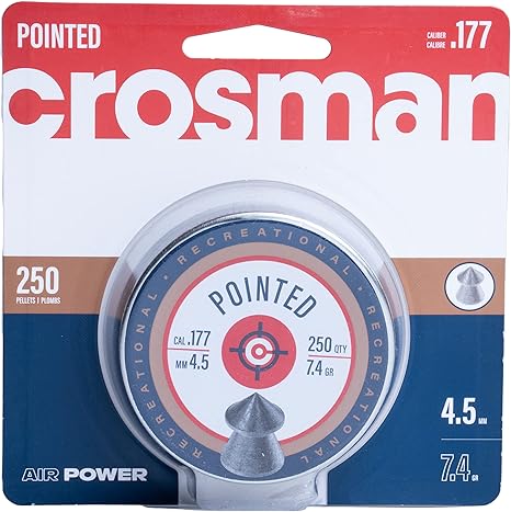 Crosman P177 .177-Caliber Pointed Pellets, 4.5mm, Black(250-Count)