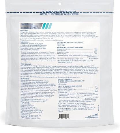 Virbac C.E.T. Enzymatic Oral Hygiene Chews for Large Dogs – 30 Count