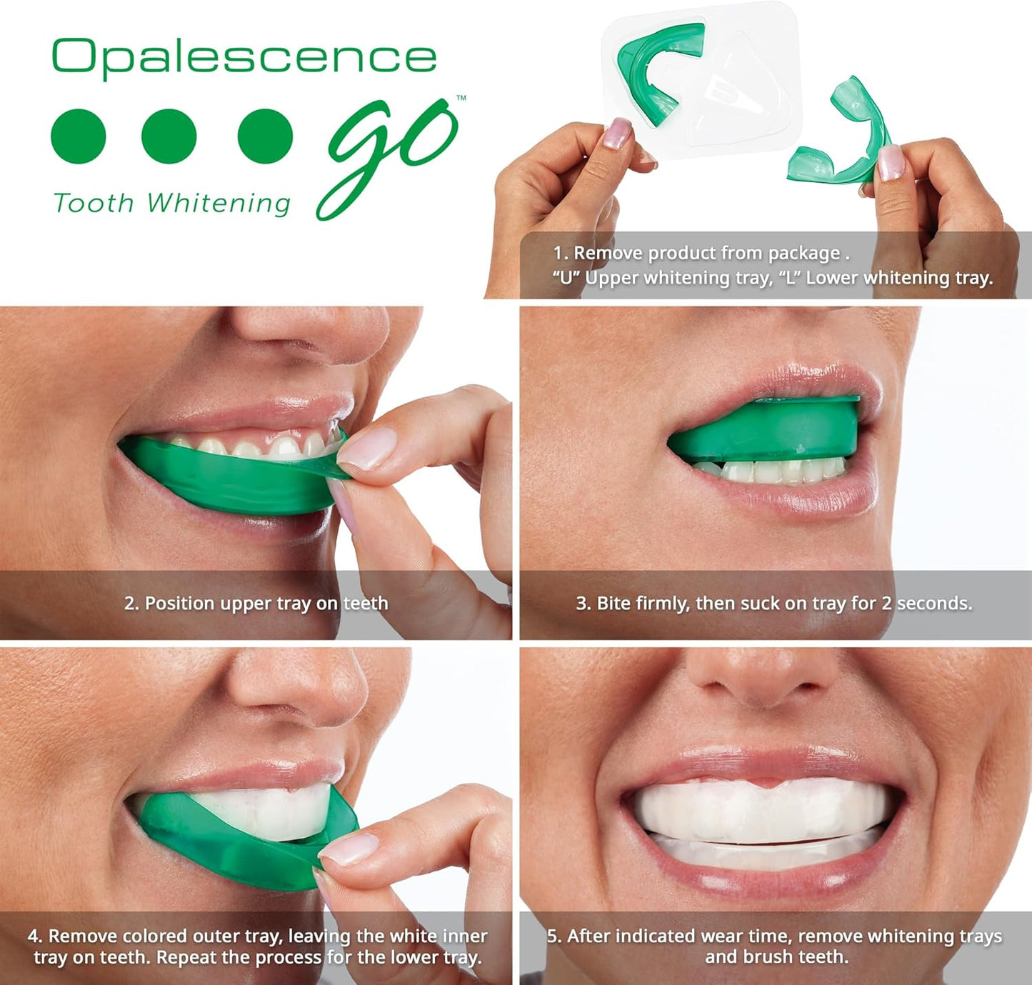 Opalescence Go 15% Prefilled Teeth Whitening Trays | Mint | Ready-to-Use Whitening Kit | 10 Professional Treatments | Made by Ultradent