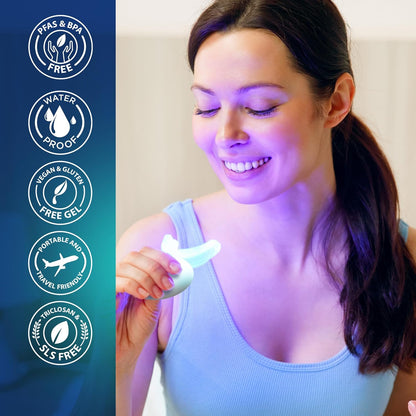 GuruNanda Professional Teeth Whitening Kit | Wireless LED Light & Whitening Pen | Removes Coffee, Food & Soda Stains | 40 Treatments