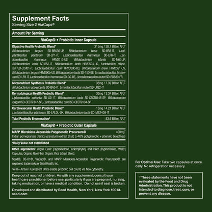 Seed DS-01 Daily Synbiotic | Prebiotic + Probiotic for Digestive, Gut & Immune Health | Bloating & Constipation Relief | Vegan, Shelf-Stable | 60 Capsules