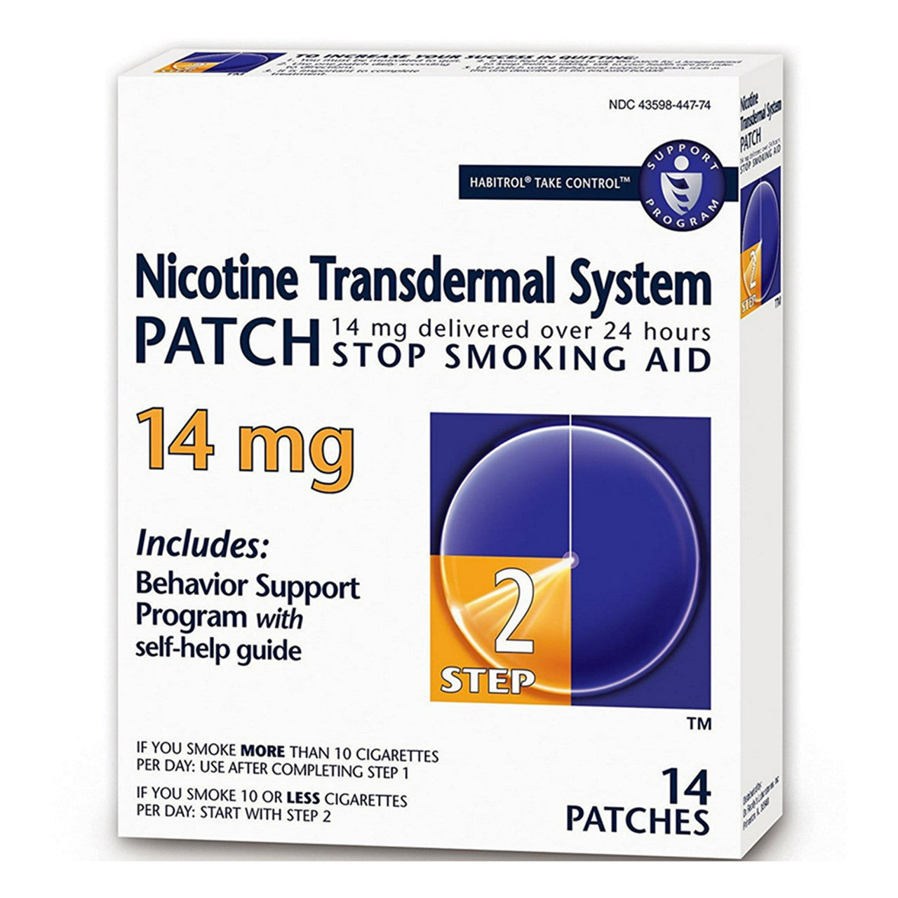 Habitrol Nicotine Step 2 Transdermal System 14 Mg Stop Smoking Aid Patch, 14 Ea