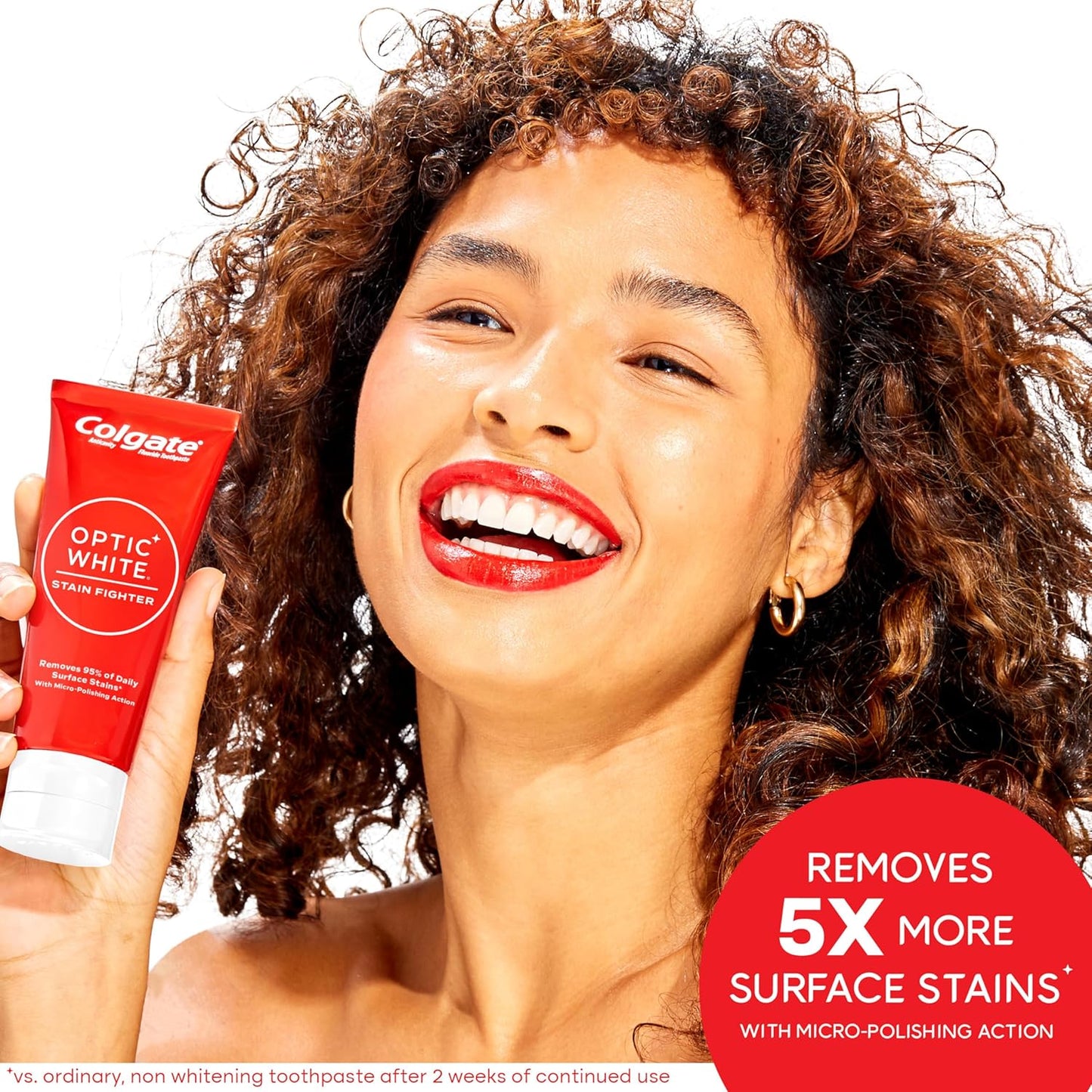 Colgate Optic White Stain Fighter Toothpaste – Fluoride Whitening Formula for Daily Surface Stain Removal, Clean Mint, 4.2 oz