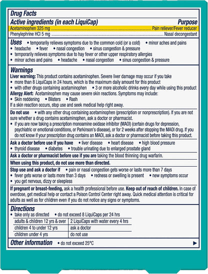 Vicks Sinex SEVERE LiquiCaps - All-In-One Sinus Relief - 24 LiquiCaps