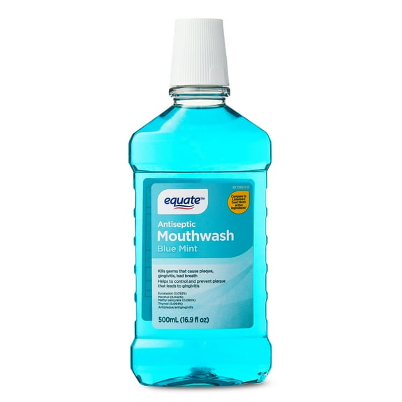 Equate Antiseptic Mouthwash Blue Mint Twin Pack - 2 x 1.5L (50.7 fl oz) - Antibacterial Oral Care, Fresh Breath & Plaque Control