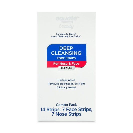 Equate Deep Cleansing Pore Strips for Nose & Face Combo Pack, 14 Count