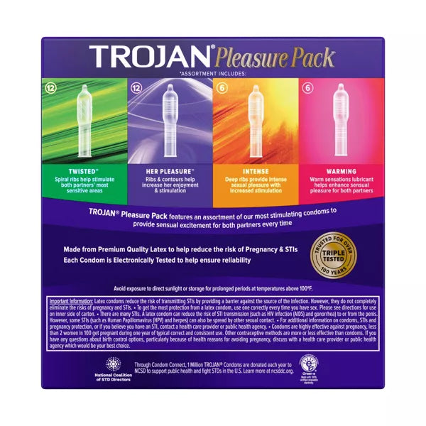 Trojan Pleasure Pack Assorted Lubricated Condoms - 36ct : Target