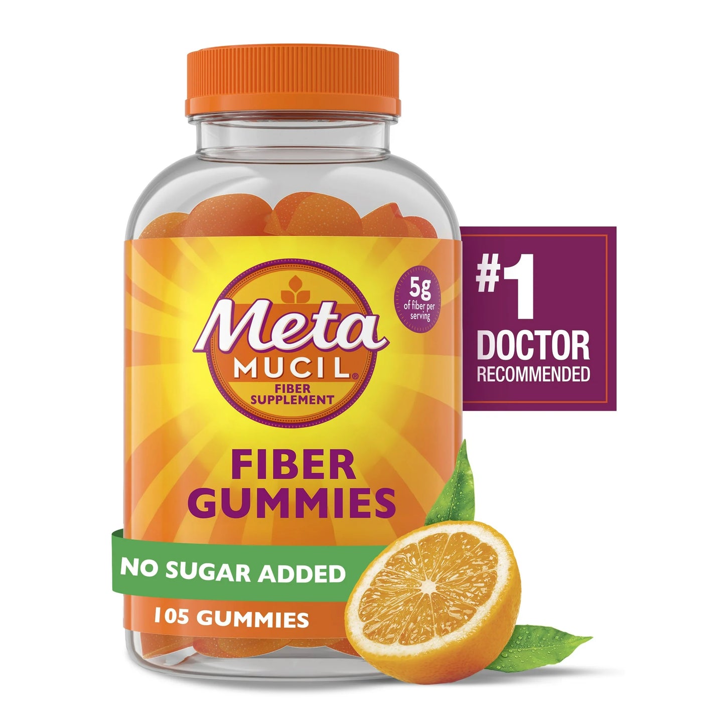 Metamucil Plant-Based Fiber Gummies – No Sugar Added