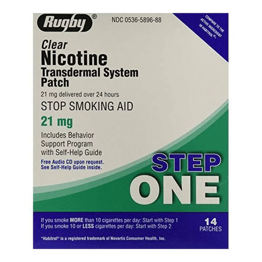 Rugby Nicotine Transdermal System Patch Step 1, 14 patchas