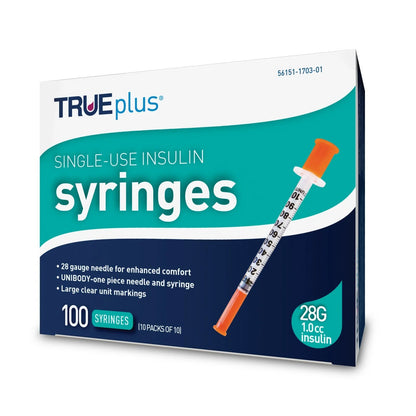 1cc 28G x 1/2"  Insulin Syringes