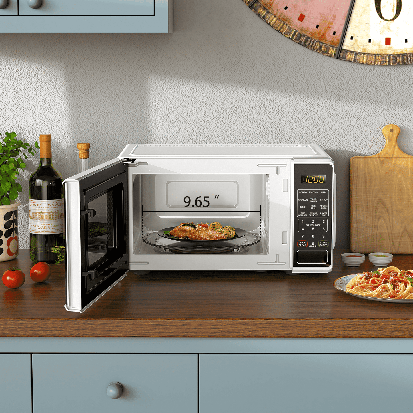 Mainstays 0.7 Cu ft Countertop Microwave Oven – 700W, White Compact Kitchen Appliance
