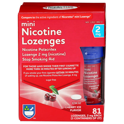 Rite Aid Nicotine Mini Lozenges - Cherry Ice, 2mg, 81 ct