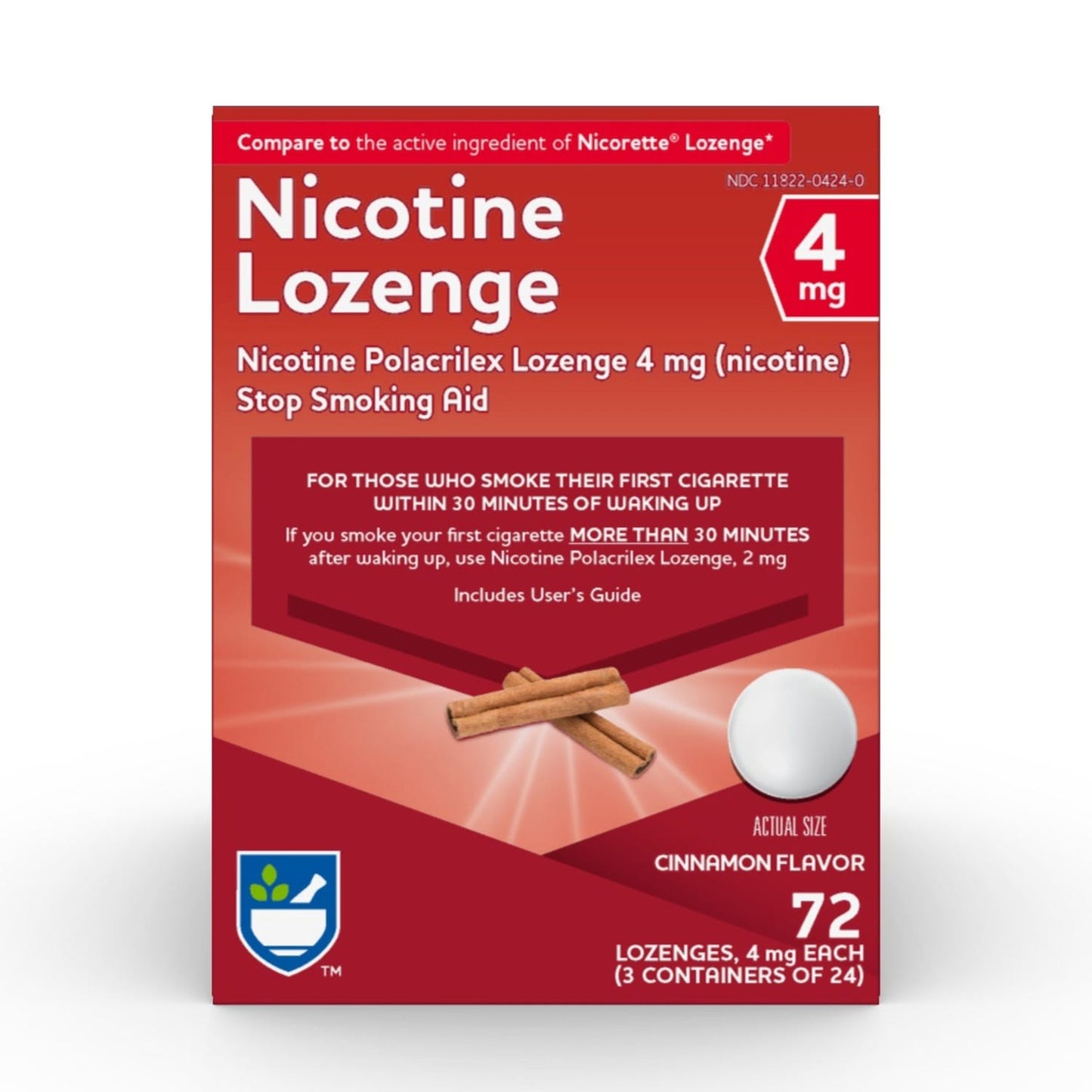 Rite Aid Nicotine Lozenges - Cinnamon 4mg, 72 ct